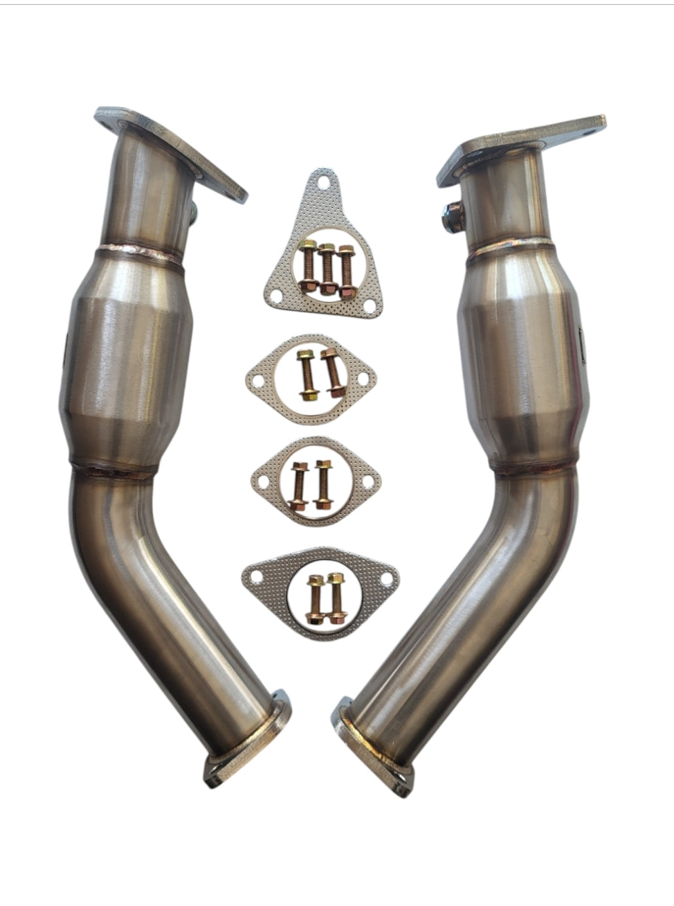 Mo-Powa Infiniti Q50 Lower Downpipes + Muffler Delete