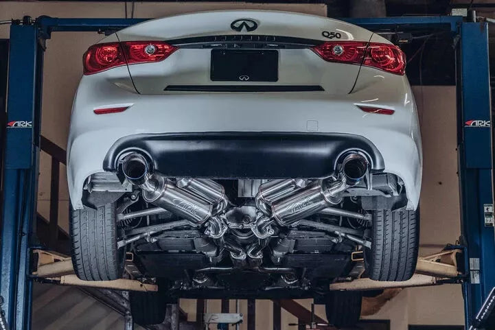 ARK 2.5" GRIP Exhaust System Polished Tipped Tip fits Infiniti Q50 2014+