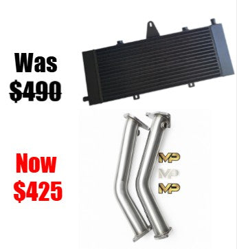 Q50/Q60 Resonated or Non-Resonated Lower Downpipes (LDP) + SUPREME Heat Exchanger
