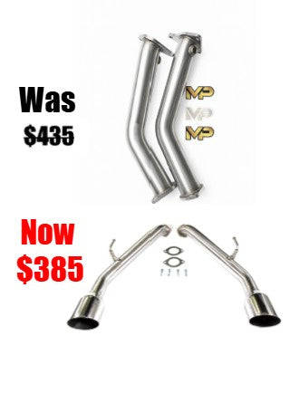 Mo-Powa Infiniti Q50 Lower Downpipes + Q50 Muffler Delete