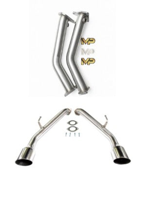 Mo-Powa Infiniti Q50 Lower Downpipes + Muffler Delete