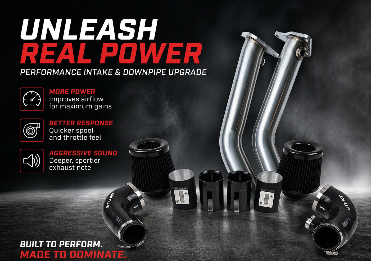 Mo-Powa Infiniti Q50/Q60 Nissan Z Performance Package Intake Kit + Lower Downpipes