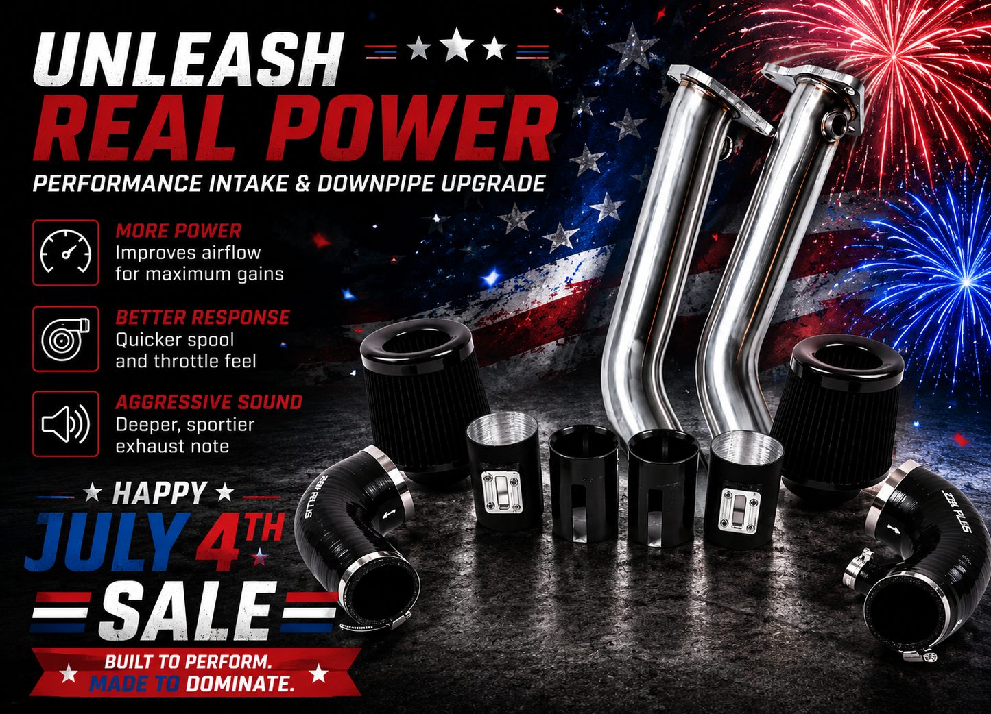 Mo-Powa Infiniti Q50/Q60 Nissan Z Performance Package Intake Kit + Lower Downpipes July 4th Sale!!