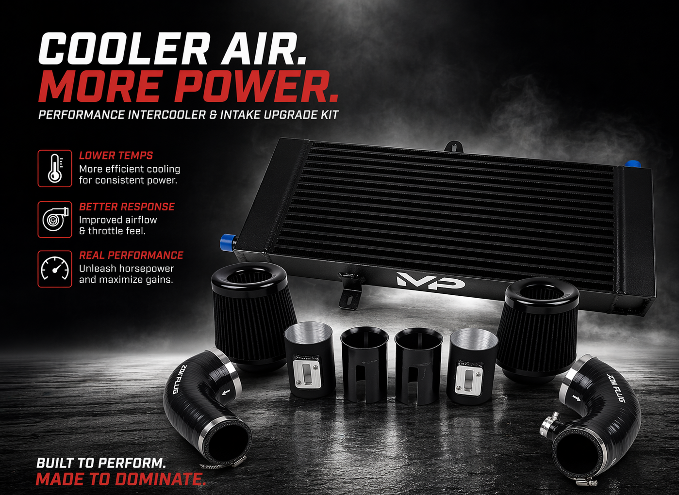 Heat Exchanger + Shorty Air Intake Kit 16-24 Infiniti Q50/Q60 3.0
